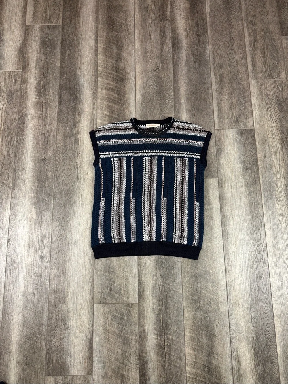 Tory Burch Navy Stripe Knit Sweater